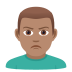 🙎🏽‍♂️ man pouting: medium skin tone display on JoyPixels